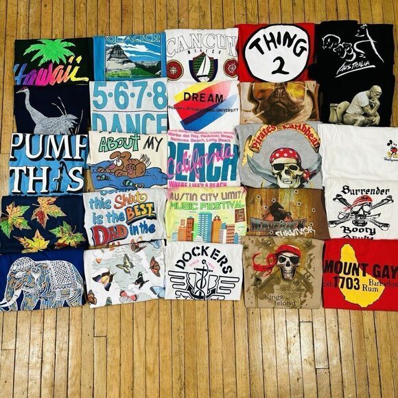 Vtg 90s y2k Modern Reseller Lot of 25 Tees Harley Racing Band Tour Funny Mixed - Picture 1 of 15